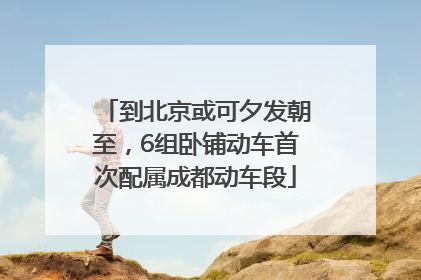 到北京或可夕发朝至，6组卧铺动车首次配属成都动车段