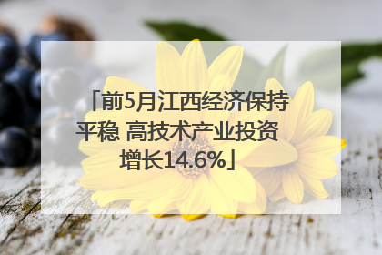 前5月江西经济保持平稳 高技术产业投资增长14.6%