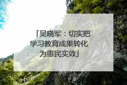 吴晓军：切实把学习教育成果转化为惠民实效