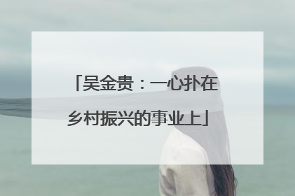 吴金贵：一心扑在乡村振兴的事业上