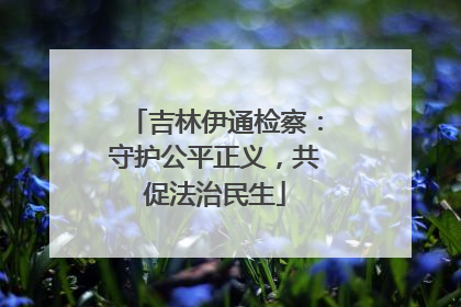 吉林伊通检察：守护公平正义，共促法治民生