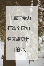 咸宁全力打造全国知名文旅康养目的地
