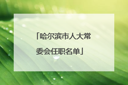 哈尔滨市人大常委会任职名单
