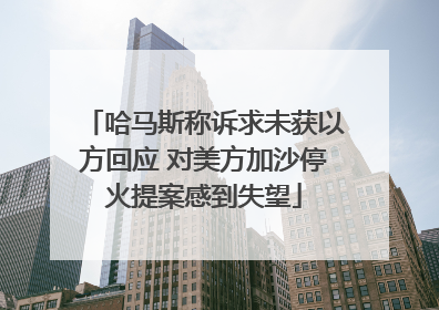 哈马斯称诉求未获以方回应 对美方加沙停火提案感到失望