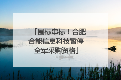 围标串标！合肥合能信息科技暂停全军采购资格