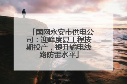 国网永安市供电公司：迎峰度夏工程按期投产，提升输电线路防雷水平
