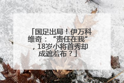 国足出局！伊万科维奇：“责任在我”，18岁小将首秀却成遮羞布？