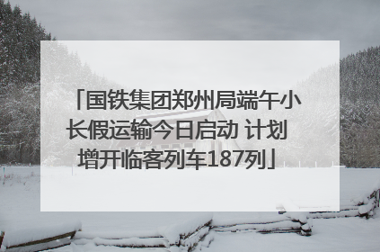 国铁集团郑州局端午小长假运输今日启动 计划增开临客列车187列