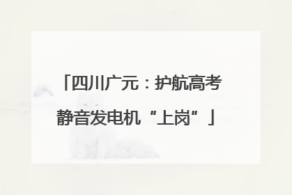 四川广元：护航高考 静音发电机“上岗”