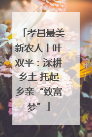 孝昌最美新农人丨叶双平：深耕乡土 托起乡亲“致富梦”