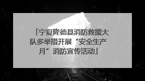 宁夏隆德县消防救援大队多举措开展“安全生产月”消防宣传活动
