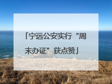 宁远公安实行“周末办证”获点赞