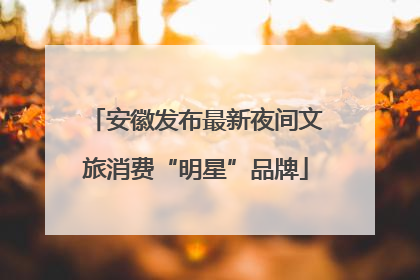 安徽发布最新夜间文旅消费“明星”品牌