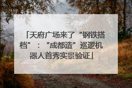 天府广场来了“钢铁搭档”：“成都造”巡逻机器人首秀实景验证