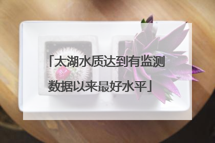 太湖水质达到有监测数据以来最好水平