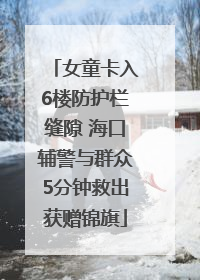 女童卡入6楼防护栏缝隙 海口辅警与群众5分钟救出获赠锦旗