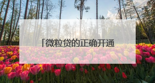 微粒贷的正确开通方法：全程线上免费开通，轻松周转