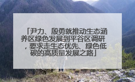 尹力、殷勇就推动生态涵养区绿色发展到平谷区调研，要求走生态优先、绿色低碳的高质量发展之路