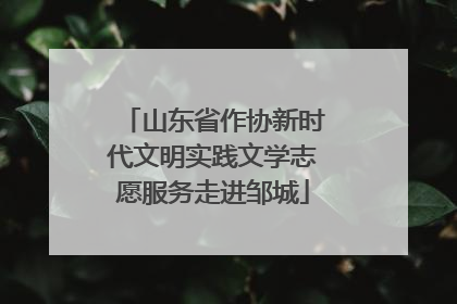 山东省作协新时代文明实践文学志愿服务走进邹城