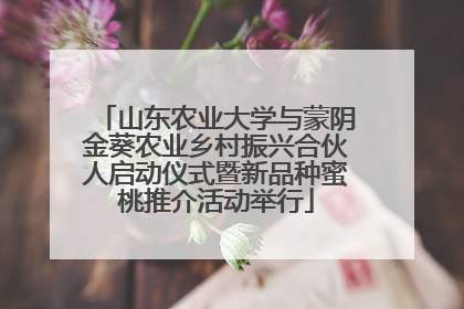 山东农业大学与蒙阴金葵农业乡村振兴合伙人启动仪式暨新品种蜜桃推介活动举行