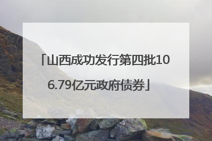 山西成功发行第四批106.79亿元政府债券