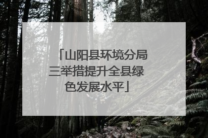 山阳县环境分局三举措提升全县绿色发展水平