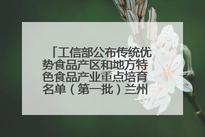 工信部公布传统优势食品产区和地方特色食品产业重点培育名单（第一批）兰州牛肉拉面位列其中