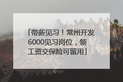 带薪见习！常州开发6000见习岗位，领工资交保险可留用