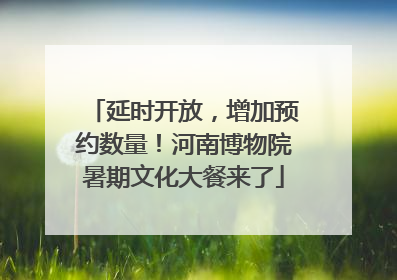延时开放，增加预约数量！河南博物院暑期文化大餐来了