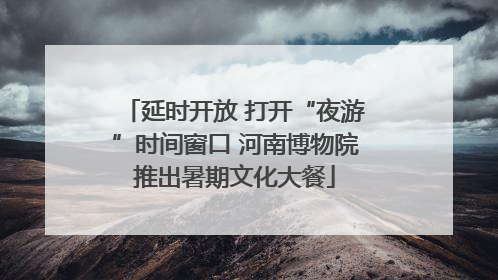 延时开放 打开“夜游”时间窗口 河南博物院推出暑期文化大餐
