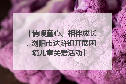 情暖童心、相伴成长，浏阳市达浒镇开展困境儿童关爱活动