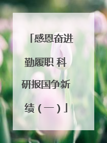 感恩奋进勤履职 科研报国争新绩（一）