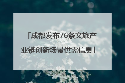 成都发布76条文旅产业链创新场景供需信息