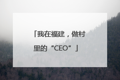 我在福建，做村里的“CEO”