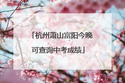 杭州萧山富阳今晚可查询中考成绩