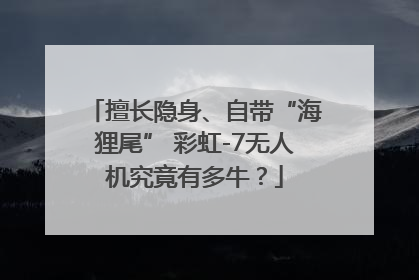 擅长隐身、自带“海狸尾” 彩虹-7无人机究竟有多牛？