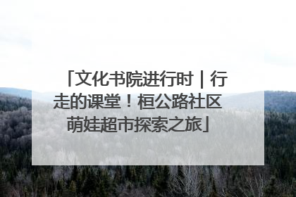 文化书院进行时｜行走的课堂！桓公路社区萌娃超市探索之旅