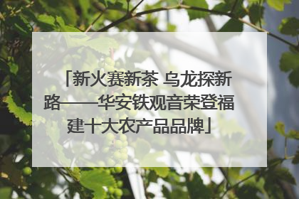 新火赛新茶 乌龙探新路——华安铁观音荣登福建十大农产品品牌