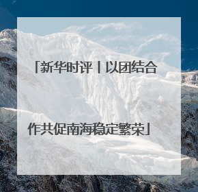新华时评丨以团结合作共促南海稳定繁荣