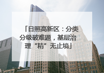 日照高新区：分类分级破难题，基层治理“精”无止境