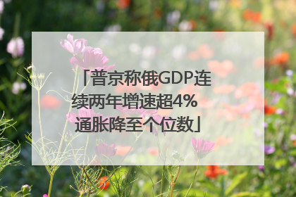 普京称俄GDP连续两年增速超4% 通胀降至个位数
