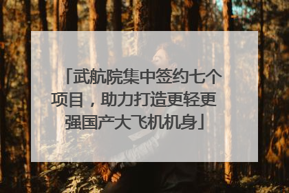 武航院集中签约七个项目，助力打造更轻更强国产大飞机机身
