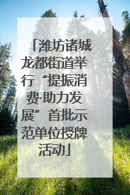潍坊诸城龙都街道举行“提振消费·助力发展”首批示范单位授牌活动