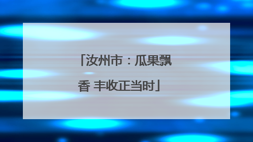 汝州市：瓜果飘香 丰收正当时