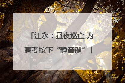 江永：昼夜巡查 为高考按下“静音键”