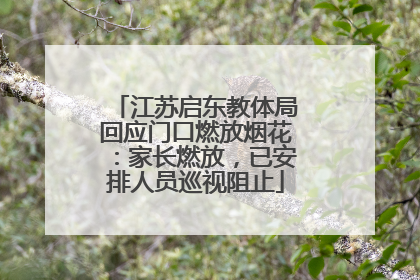 江苏启东教体局回应门口燃放烟花：家长燃放，已安排人员巡视阻止