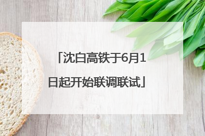 沈白高铁于6月1日起开始联调联试