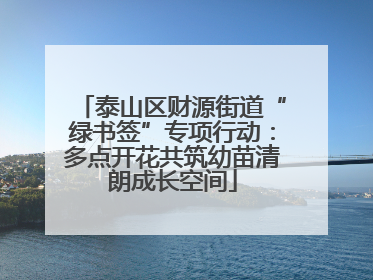 泰山区财源街道“绿书签”专项行动：多点开花共筑幼苗清朗成长空间