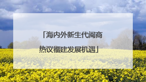 海内外新生代闽商热议福建发展机遇
