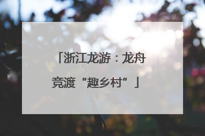浙江龙游：龙舟竞渡“趣乡村”